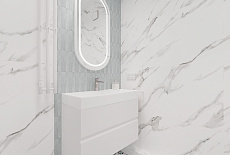 Дизайн-проект санузел с голубым акцентом от дизайнера Ладиной Виолетты